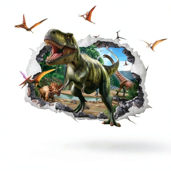 Wondever Dinosaur Wall Stickers Waterproof Christmas Decor-1