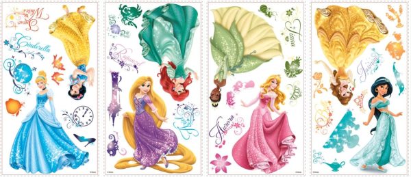 RoomMates Disney Princess Wall Decals Removable Glitter-3