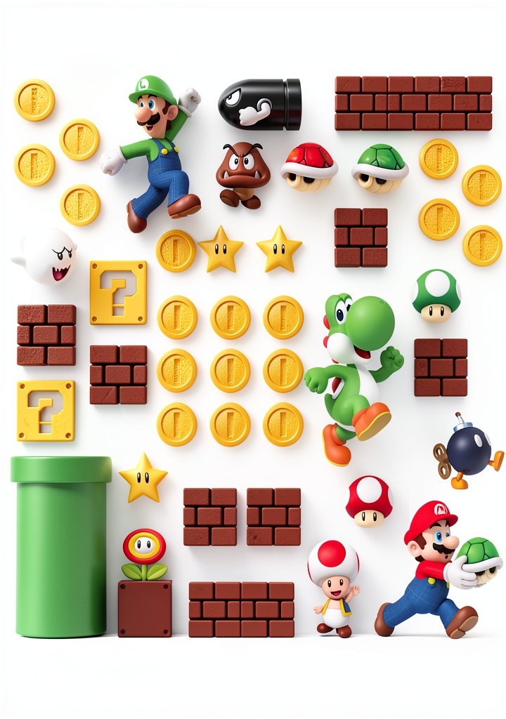 RoomMates Super Mario wall decals applied to a bedroom wall