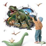 Wondever Dinosaur Wall Stickers Waterproof Christmas Decor-0