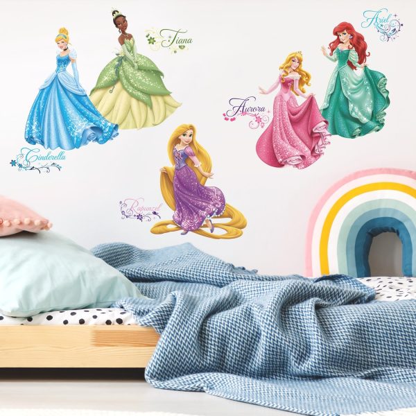 RoomMates Disney Princess Wall Decals Removable Glitter-1