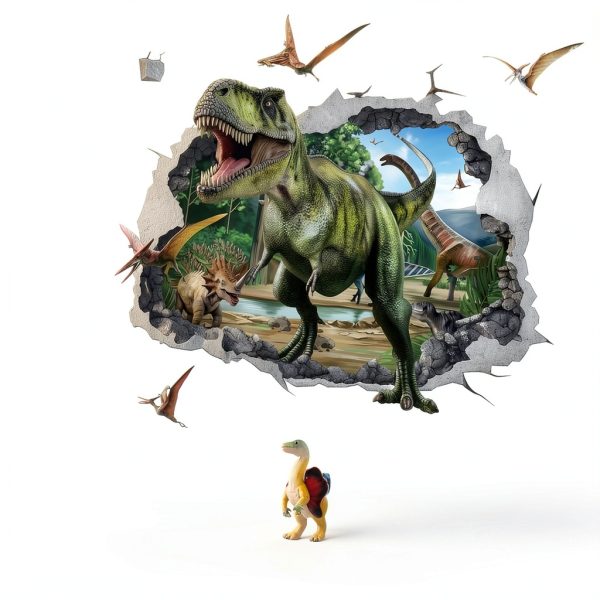 Wondever Dinosaur Wall Stickers Waterproof Christmas Decor-2