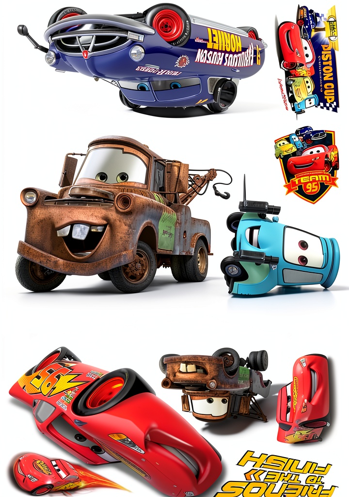RoomMates Disney Pixar Cars wall decals applied to a child's bedroom wall
