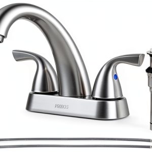 Bathroom Sink Faucet PARLOS 2-Handle Brushed Nickel Mixer Model 13598-0