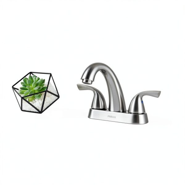 Bathroom Sink Faucet PARLOS 2-Handle Brushed Nickel Mixer Model 13598-8