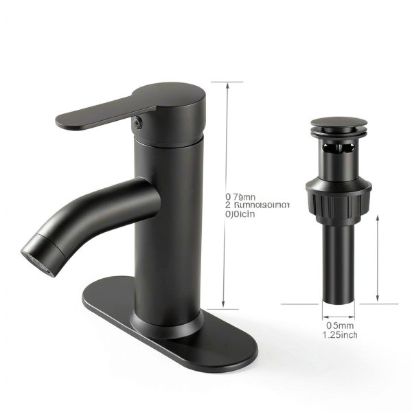 PONAFOU Black Single Hole Bathroom Faucet 1/3 Hole Touch On-4