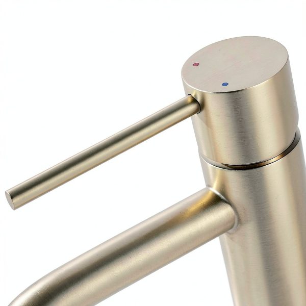 Brushed Gold Bathroom Faucet JXMMP Single Handle with Pop Up Drain-3