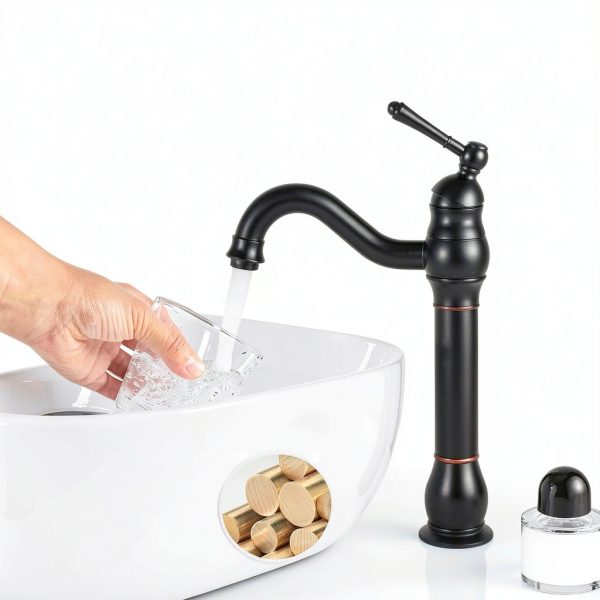 Single Handle Vessel Faucet gotonovo 360° Swivel Oil Rubbed Bronze-1