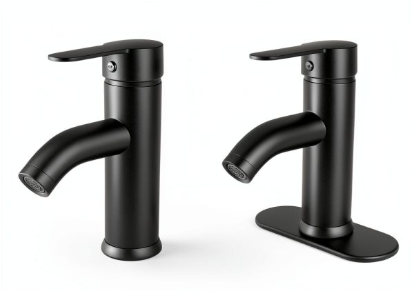 PONAFOU Black Single Hole Bathroom Faucet 1/3 Hole Touch On-3