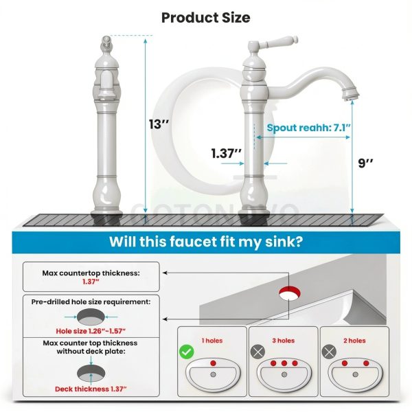 Single Handle Vessel Faucet gotonovo 360° Swivel Oil Rubbed Bronze-3