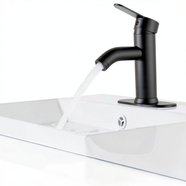 PONAFOU Black Single Hole Bathroom Faucet 1/3 Hole Touch On-1