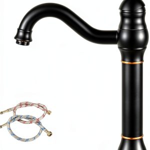 Single Handle Vessel Faucet gotonovo 360° Swivel Oil Rubbed Bronze-0