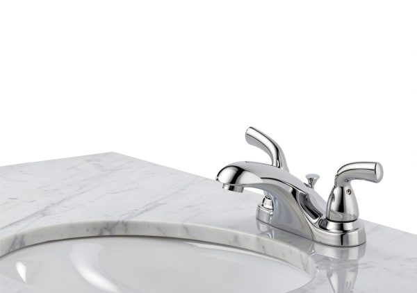 Delta Foundations Centerset Chrome Bathroom Faucet 4in 3hole B2510LF-4