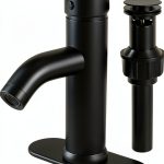 PONAFOU Black Single Hole Bathroom Faucet 1/3 Hole Touch On-0