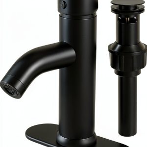 PONAFOU Black Single Hole Bathroom Faucet 1/3 Hole Touch On-0