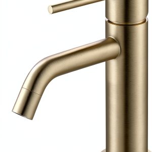 Brushed Gold Bathroom Faucet JXMMP Single Handle with Pop Up Drain-0