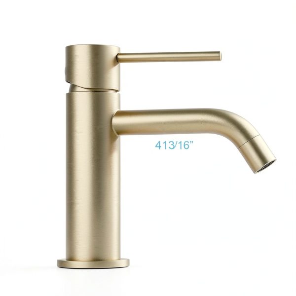 Brushed Gold Bathroom Faucet JXMMP Single Handle with Pop Up Drain-2