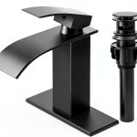 Matte Black Bathroom Faucet RNDIOZD Single‑Handle with Pop‑Up Drain-0