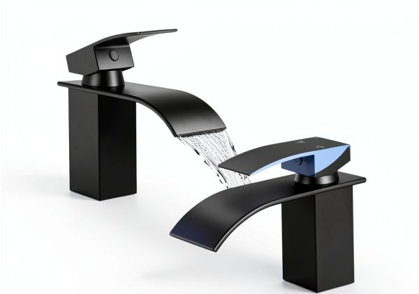 Matte Black Bathroom Faucet RNDIOZD Single‑Handle with Pop‑Up Drain-2