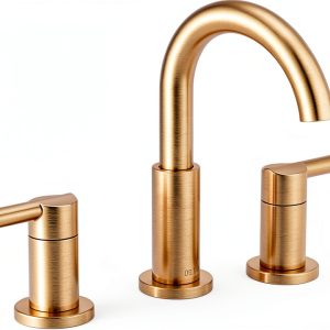 Delta Nicoli Brushed Gold Faucet 3 Hole, 8 Inch Widespread Bathroom Sink Faucet for Vanity, Push-Pop Drain Assembly, Champagne Bronze 35749LF-CZ-0