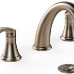 Bathroom Sink Faucet Hosslly Brushed Nickel 3-Hole with Pop‑Up Drain-0
