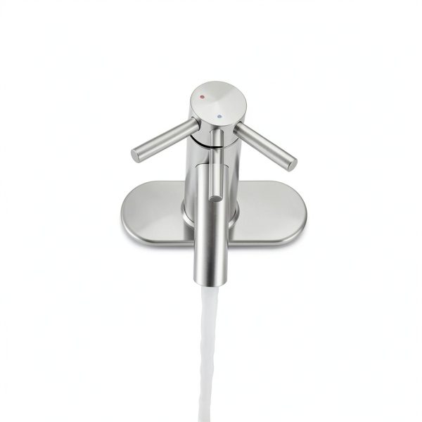 Bathroom Faucet Brushed Nickel One-Handle, Modern one Hole Bathroom Sink Faucet Lavatory Faucet with Deck-3