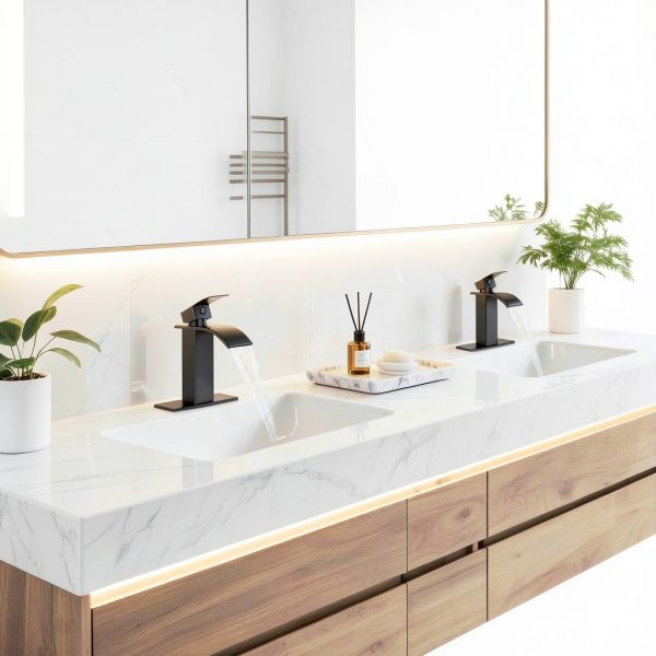 Matte Black Bathroom Faucet RNDIOZD Single‑Handle with Pop‑Up Drain-7