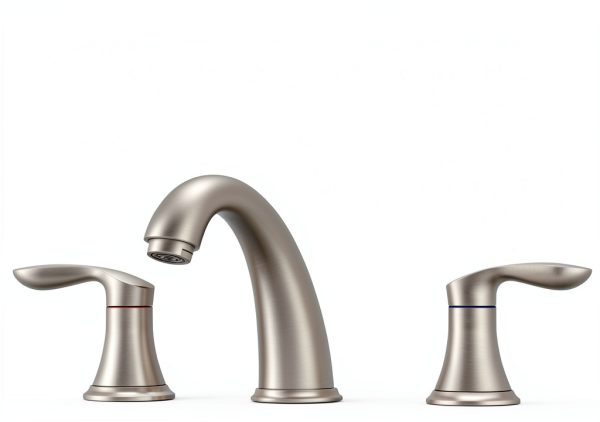 Bathroom Sink Faucet Hosslly Brushed Nickel 3-Hole with Pop‑Up Drain-4