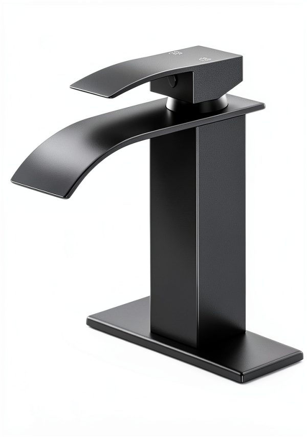 Matte Black Bathroom Faucet RNDIOZD Single‑Handle with Pop‑Up Drain-4